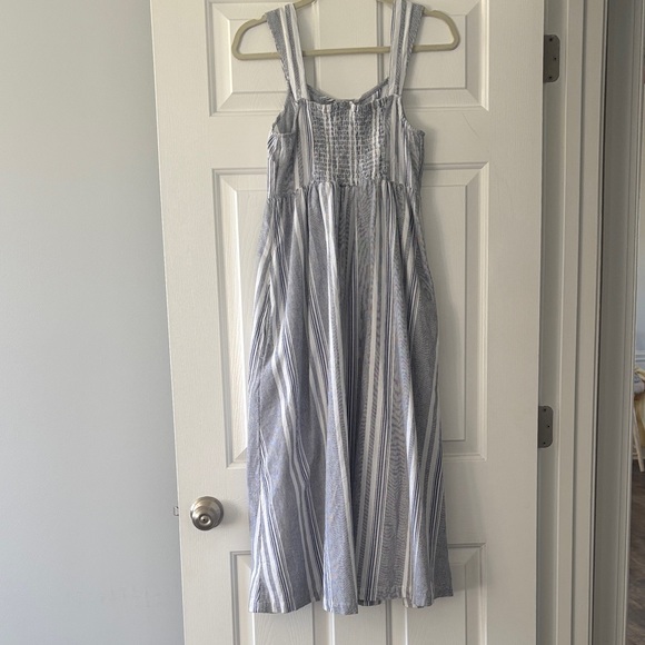 a.n.a Blue and White Striped Button-Front Sundress - Picture 4 of 7